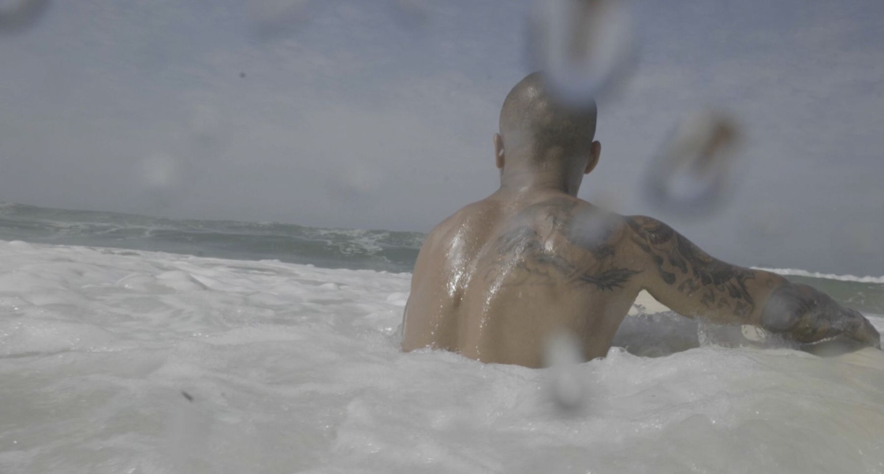 Marcelo pushes through shoulder-deep whitewater